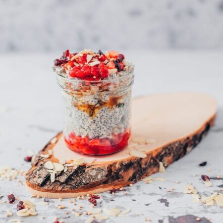 cranberry and chia overnight oats
